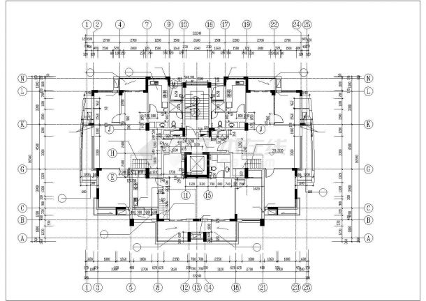 赣州市某小区9600平米11层框架结构住宅楼全套建筑设计CAD图纸-图二