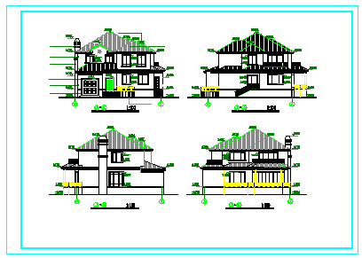 某经典别墅建筑设计cad施工图纸含效果图_图1