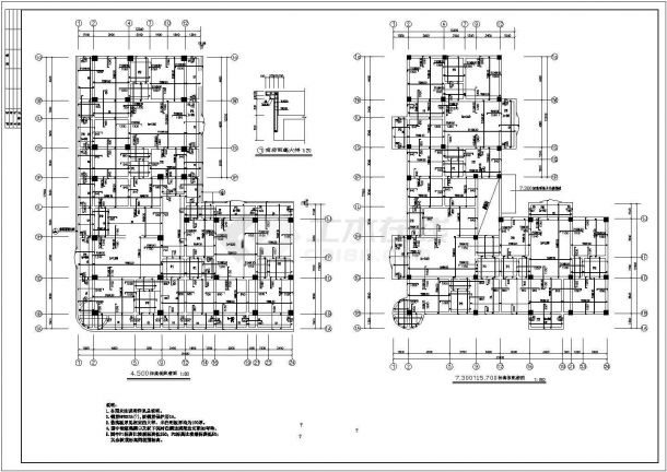 某地区小区6层框架住宅楼建筑结构设计施工CAD图纸-图二