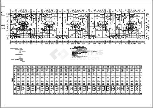 某地区小区7层框架住宅楼建筑结构设计施工CAD图纸-图二