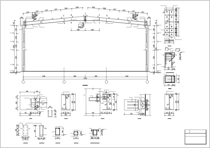 厂房设计_某地区单层钢结构厂房建筑结构设计施工CAD图纸_图1