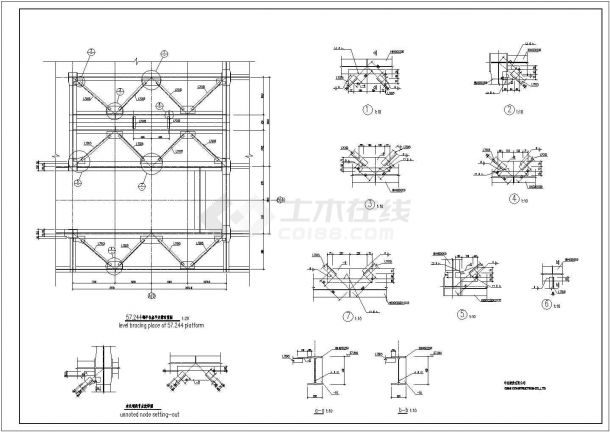 某水泥厂熟料库现浇预应力钢筋混凝土筒仓结构设计施工CAD图纸-图二