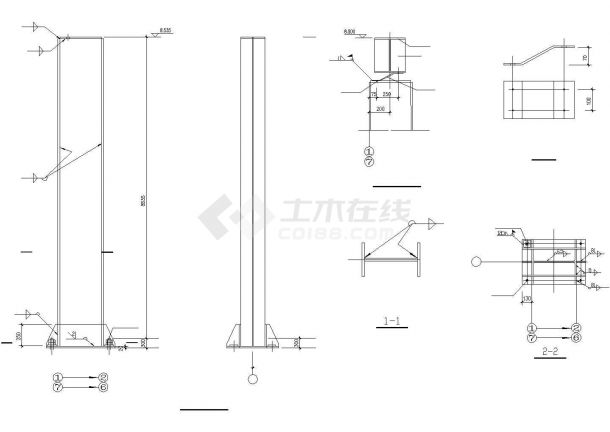 某地区单层钢制品厂钢结构车间建筑结构设计施工CAD图纸-图二