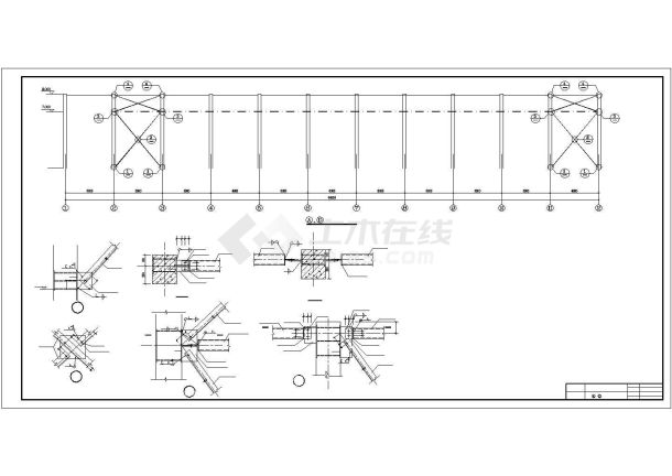 厂房设计_某地区工业区18m跨带吊车厂房建筑结构设计施工CAD图纸-图一