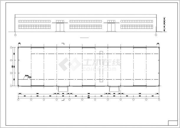 厂房设计_某地区工业区18m钢结构厂房建筑结构设计施工CAD图纸-图一