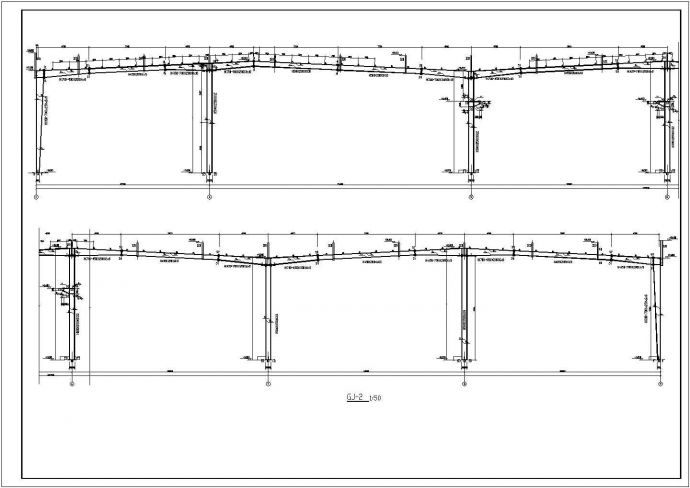 厂房设计_某工业区带吊车带夹层钢结构厂房建筑结构设计施工CAD图纸_图1