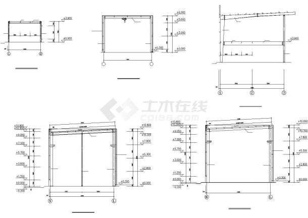 厂房设计_某工业区大型单层钢结构厂房建筑结构设计施工CAD图纸-图一