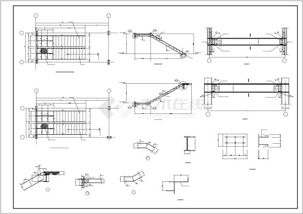 厂房设计_某工业区大型单层钢结构厂房建筑结构设计施工CAD图纸-图二