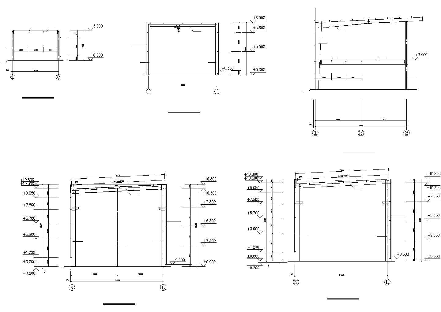 厂房设计_某工业区大型单层钢结构厂房建筑结构设计施工CAD图纸