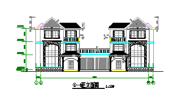 某豪华别墅建筑结构cad设计图含效果图-图二