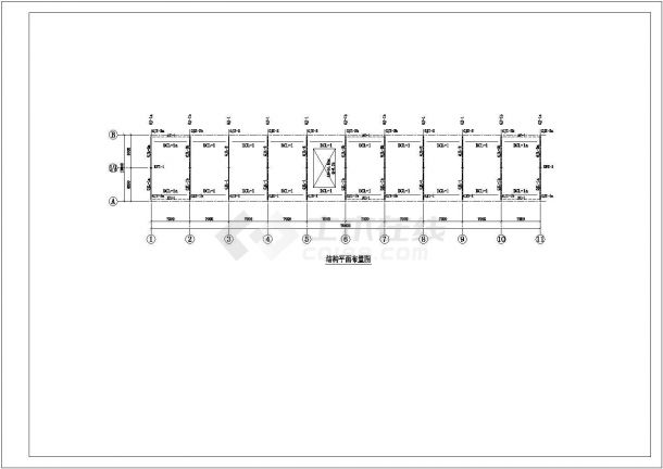 厂房设计_某工业区双坡门式轻钢结构厂房建筑结构设计施工CAD图纸-图一