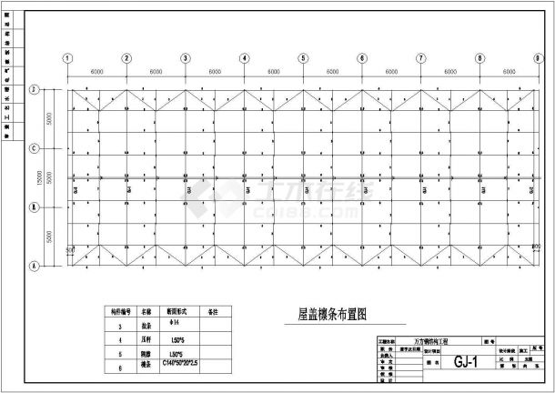 厂房设计_某工业区单层钢结构小厂房建筑结构设计施工CAD图纸-图二