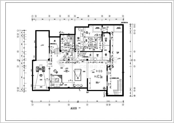 某四层（含地下室）别墅建筑设计施工图-图一