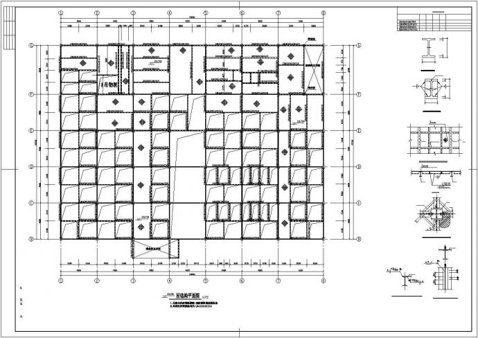 某工业区饲料公司钢结构车间建筑结构设计施工CAD图纸_图1