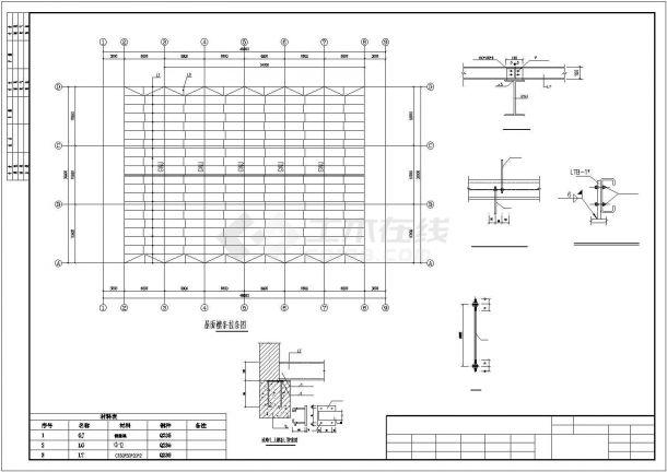 某地区钢结构厂房建筑加建设计施工CAD图纸-图二