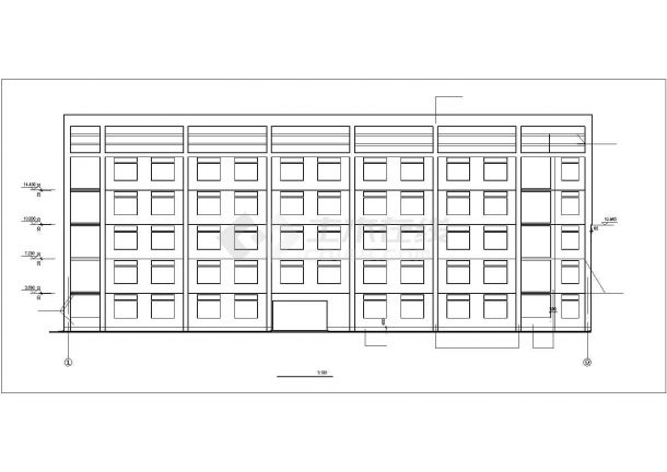 沈阳市某高级中学2930平米5层框架结构教学楼全套建筑设计CAD图纸-图一
