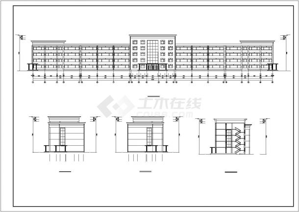 某小学二层框架结构教学楼设计cad建筑图纸（甲级院设计）-图二