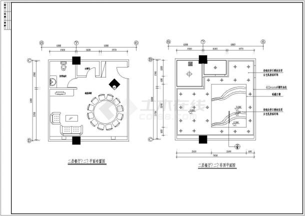某大型酒店中餐厅装修设计CAD图纸-图二