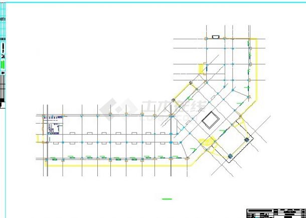 3150平米双层框架结构商业综合楼平立剖面设计CAD图纸-图一