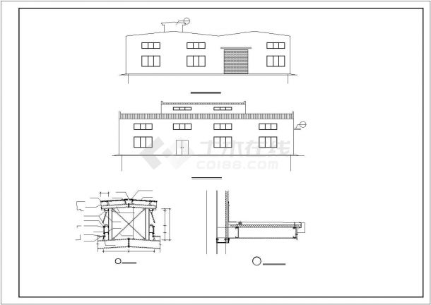 某地区园区钢架构大型厂房建筑设计施工CAD图纸-图二