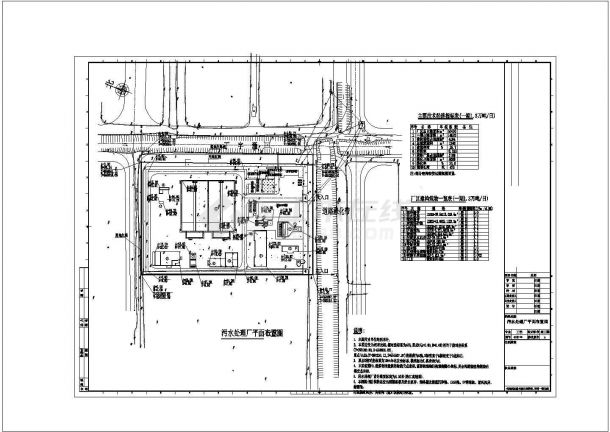 广东6万平污水处理厂建筑给排水及工艺全套cad图纸设计-图一