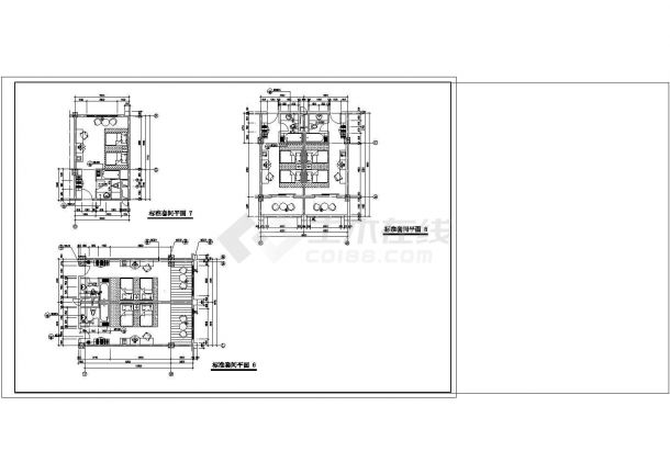 四星级宾馆标准间平面设计cad施工图-图二
