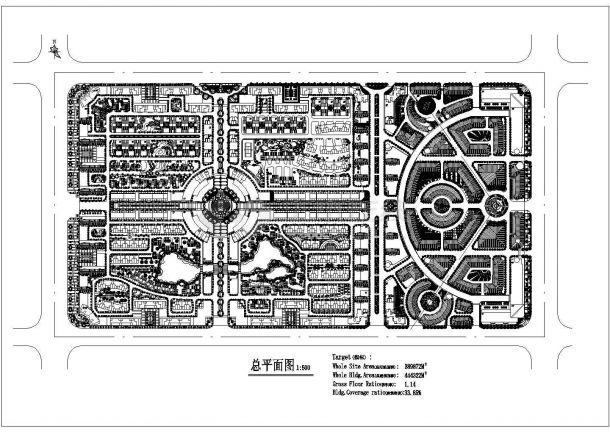 焦作市欣欣家园小区总平面规划设计CAD图纸（占地39万平米）-图一