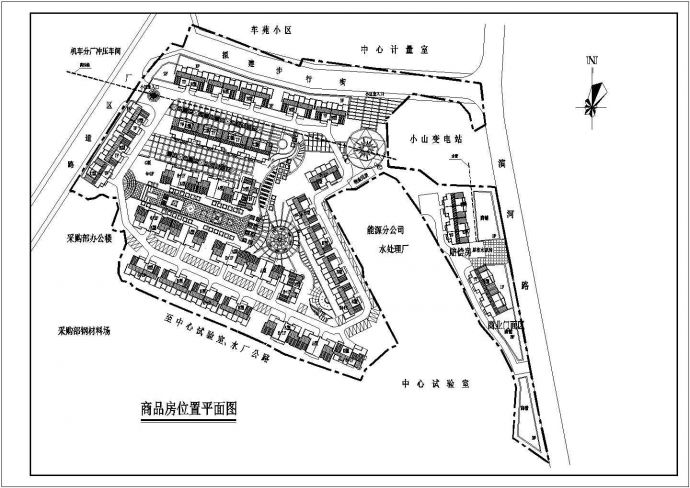 常熟市滨河花园小区总平面规划设计CAD图纸（占地2.2万平米）_图1