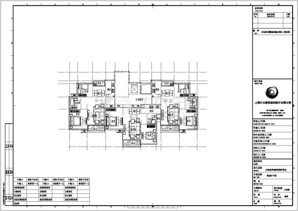 贵阳市世缘家园小区小户型住宅楼标准层平面设计CAD图纸（1梯3户）-图一