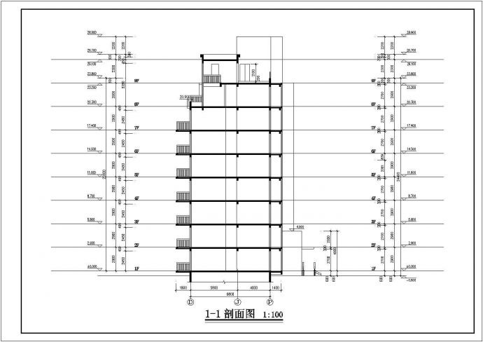 咸宁小高层住宅楼方案底商私人住宅楼设计CAD详细建筑施工图_图1