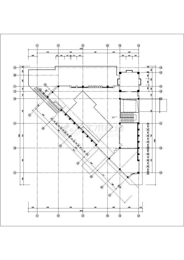 沈阳市某新建楼盘2层框混结构售楼处平立面设计CAD图纸-图二