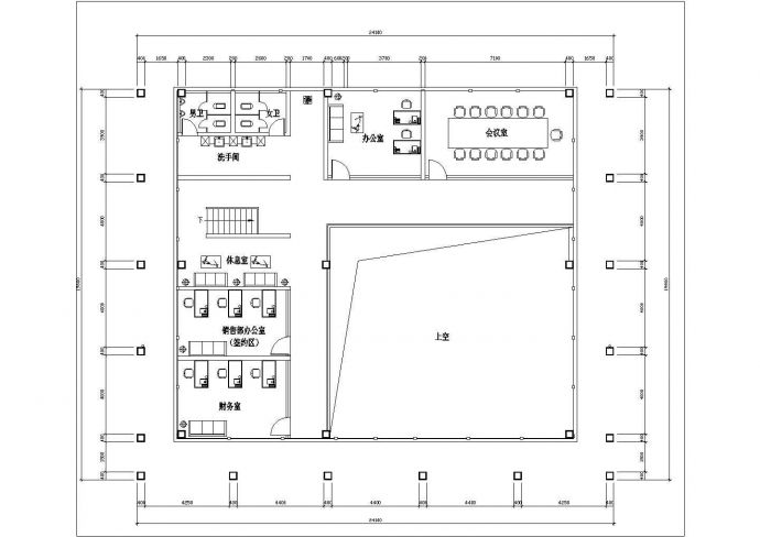 贵阳市金山越府小区210平米2层框混结构售楼处平立面设计CAD图纸_图1