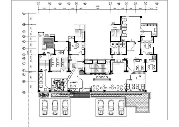 成都市翡翠园小区160平米单层售楼中心全套电气系统设计CAD图纸-图二