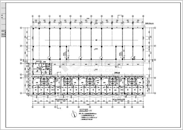 北海宿舍综合楼施工底商私人住宅楼设计CAD详细建筑施工图-图一