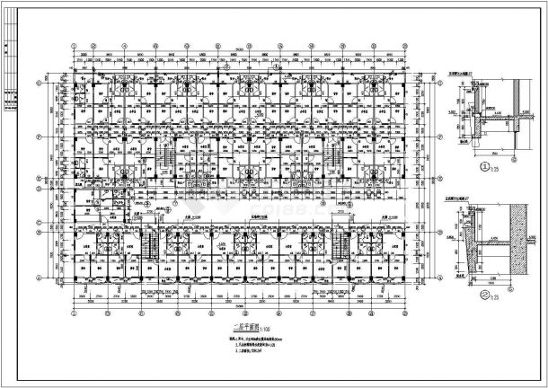 北海宿舍综合楼施工底商私人住宅楼设计CAD详细建筑施工图-图二