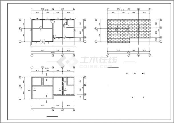 嘉峪关市某新建商住楼110平米单层简易售楼部建筑设计CAD图纸-图一