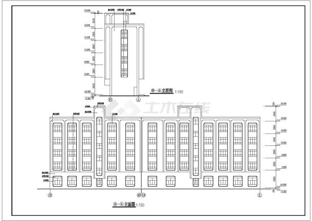 西安宾馆建筑底商私人住宅楼设计CAD详细建筑施工图-图二