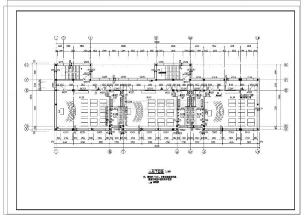 吉林省某三层幼儿园建筑设计施工CAD图-图一