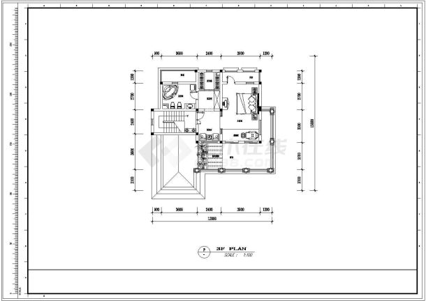 [泰州]整层别墅室内装修cad施工设计图纸-图一