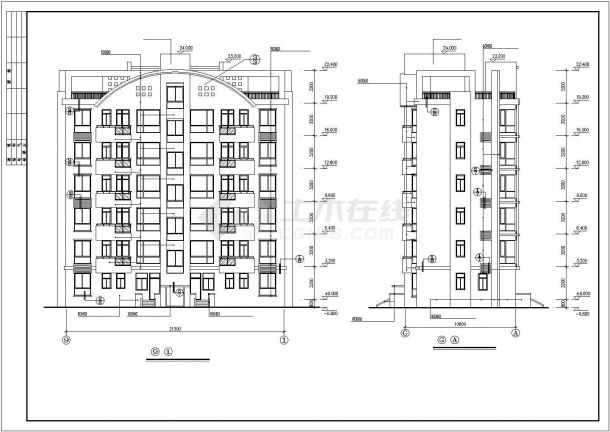 某地上六层框架结构公寓住宅楼设计cad全套建筑施工图（含设计说明，含效果图）-图一