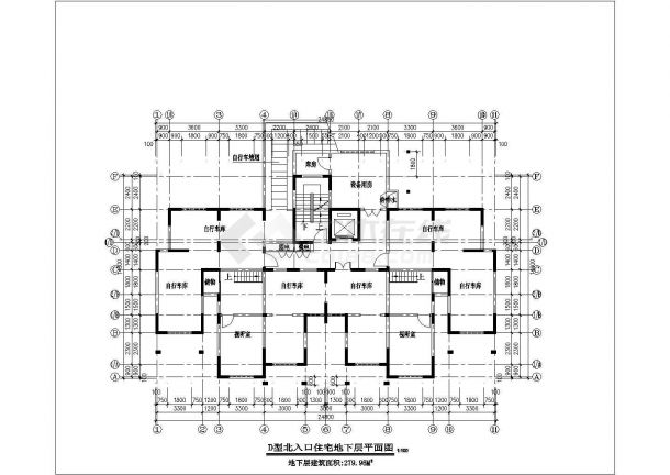 开封高层住宅方案底商私人住宅楼设计CAD详细建筑施工图-图一