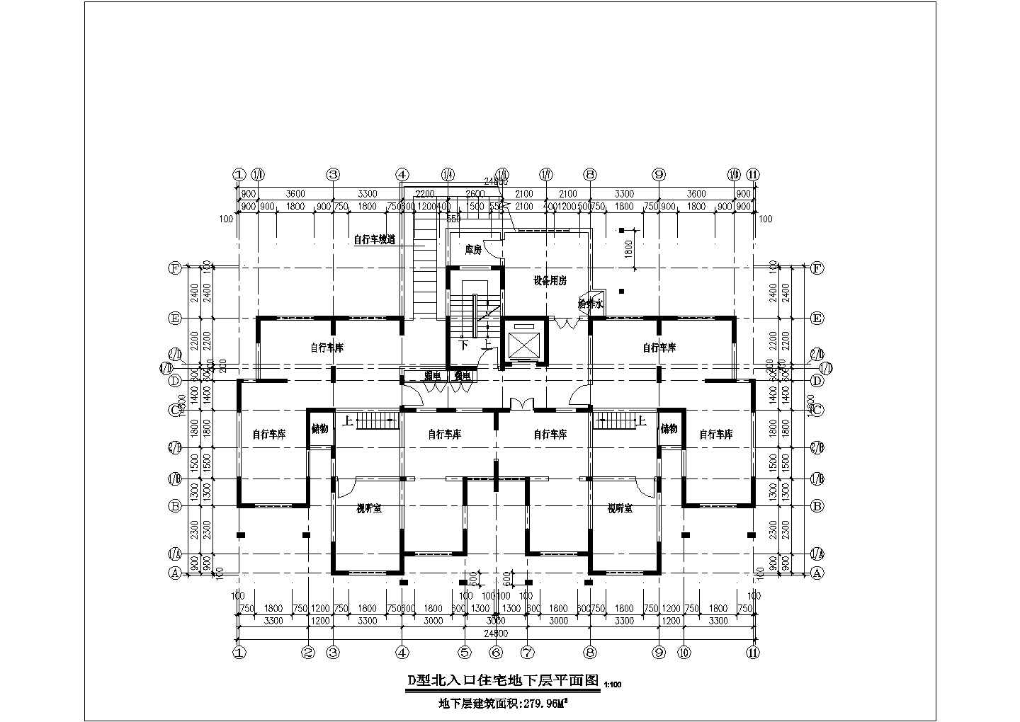 开封高层住宅方案底商私人住宅楼设计CAD详细建筑施工图