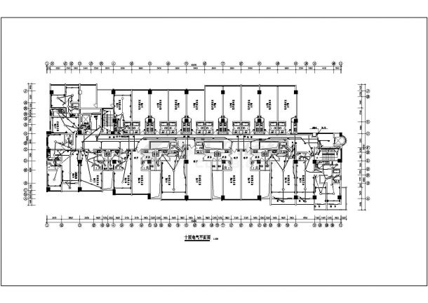 十二层公寓电气防雷楼层CAD施工图-图二