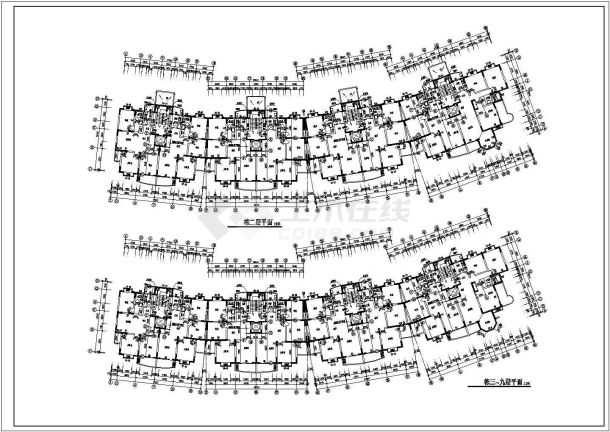 昌都高层住宅平面底商私人住宅楼设计CAD详细建筑施工图-图二