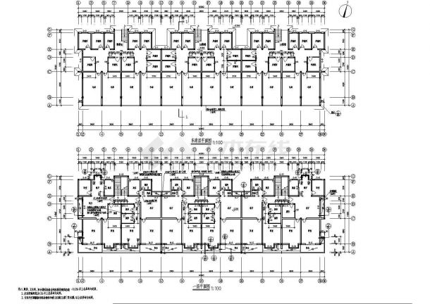 3700平米五层砖混结构单身公寓楼建筑设计CAD施工图-图二