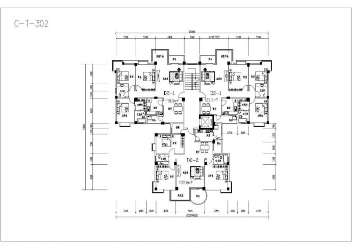 开封塔式住宅户型底商私人住宅楼设计CAD详细建筑施工图_图1