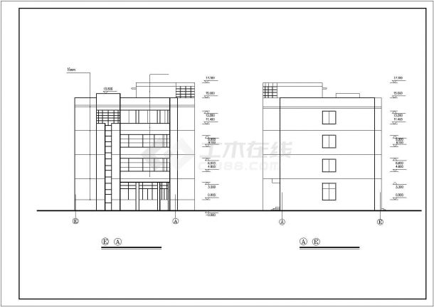 某地4层办公楼建筑施工设计图-图二