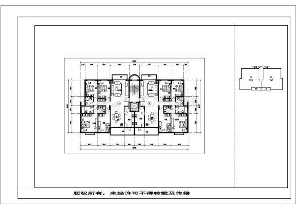 深圳万科深圳温馨家园1梯2户11层户型 2cad图纸-图二