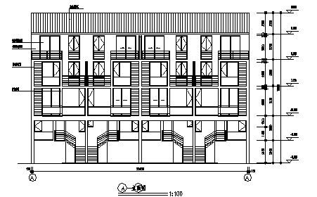 三层带夹层住宅楼建筑设计cad图(带车库设计，共十张)-图一