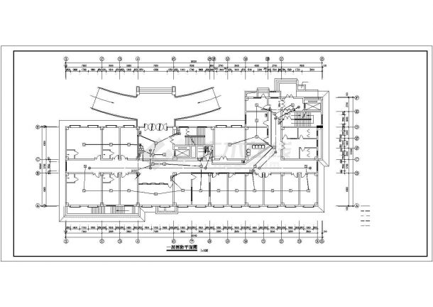 湖州市某医院8层住院部全套电气消防系统设计CAD图纸-图一